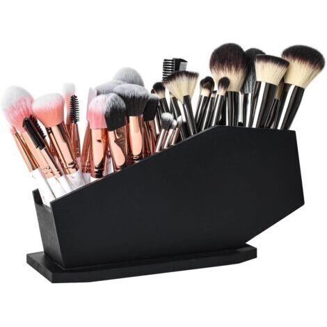 BUNTHAUS Boîte de rangement de bureau style gothique, porte-stylo en bois en forme de cercueil, noir