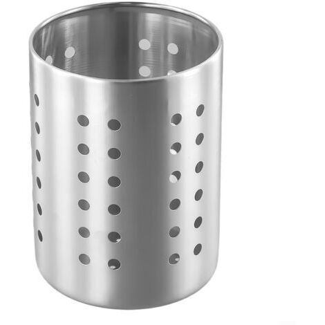 BUNTHAUS Boîte de rangement en acier inoxydable avec plusieurs trous de vidange, baguettes, repose-cuillère, ustensiles de cuisine, boîte de rangement de couverts