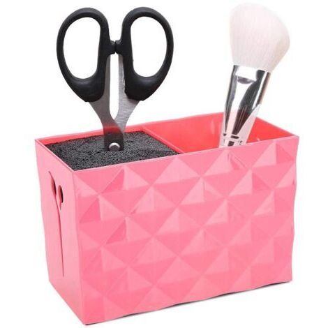 BUNTHAUS Boîte de rangement pour ciseaux, porte-ciseaux de coiffure Boîte de rangement professionnelle de grande capacité avec double étui (rose)