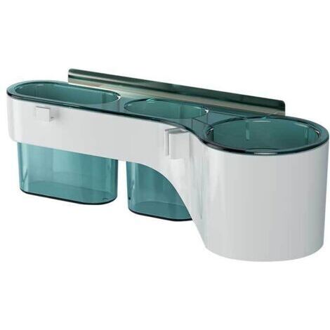 BUNTHAUS BoîTe de Rangement Transparente pour Salle de Bain PoinçOn Support pour SèChe-Cheveux Organisateur de Salle de Bain Tablettes pour Shampooing Brosse à Dents（orchidée paon）