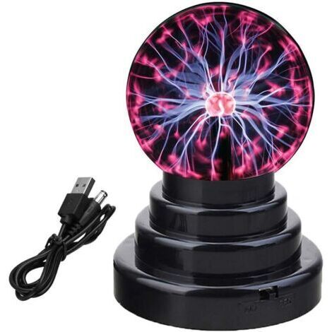 BUNTHAUS Boule de Plasma Magique Boule de Plasma Boule Portable Lumineuse Boule Électrostatique Boule de Foudre Sensible au Toucher