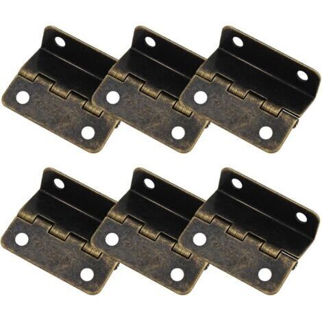 BUNTHAUS [Bronze]Lot de 6 Charnières Demi Surface à Trois Volets  Semi Dissimulées Décalées pour Porte, Coffre, Armoire, Matériel de Meubles