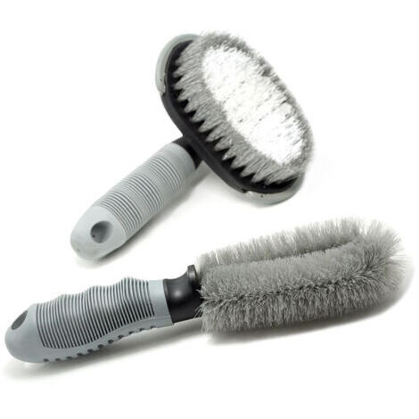 BUNTHAUS Brosse de roue de voiture outil de lavage de voiture brosse de pneu brosse à poils doux nettoyage petite brosse voiture anneau en acier brosse fournitures de nettoyage