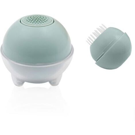 BUNTHAUS Brosse pour Animaux de Compagnie Massante Sphérique de 8 × 8 cm, Autonettoyant Brosse pour Chat et Brosse pour Chien, Nettoyer et Rapidement Sans Agresser la Peau (Vert)