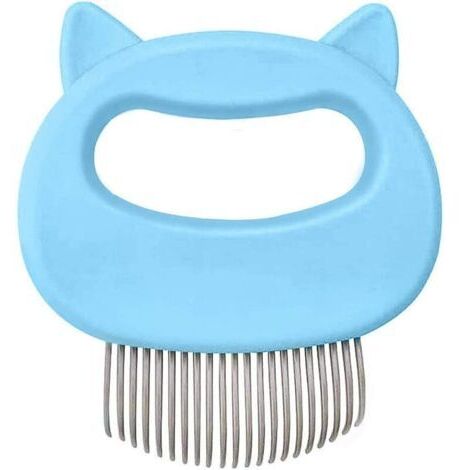 BUNTHAUS Brosse pour Chat, Peigne pour Chat, Peigne de Massage pour Chats, Brosse pour Chien, Peigne pour Animaux de Compagnie et Brosse de Massage (Bleu), Ensoleillé