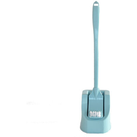 BUNTHAUS Brosse WC, balai WC, poubelle, brosse WC, porte-brosse WC, brosse WC économique à long manche avec support sanitaire.(bleu)