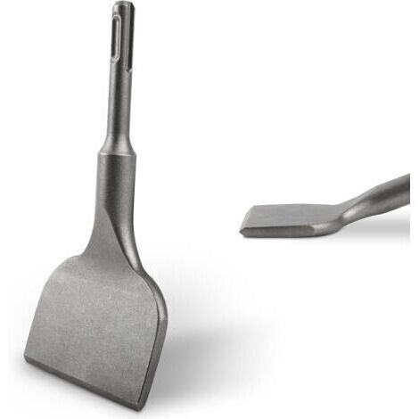 BUNTHAUS Burin à carrelage SDS plus - Extra large - 75 mm - Courbé - 165 mm de long - En acier haute performance - Qualité professionnelle - Pour carrelage et colle à carrelage