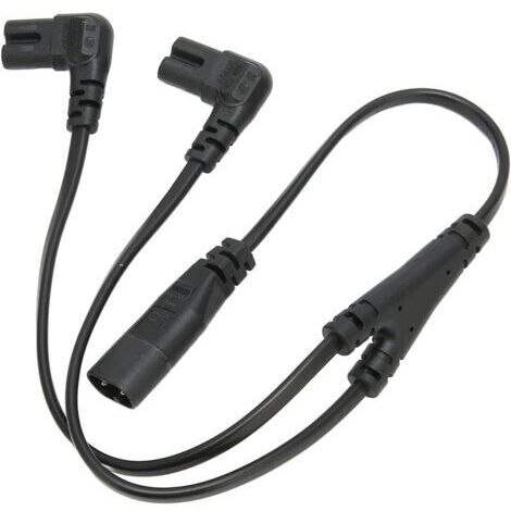 BUNTHAUS Câble D'alimentation Divisé IEC 320 C8 vers Double C7 Y, 2,5 A 250 V Mâle vers Double Femelle IEC C7 vers C8 Câble Convertisseur AC 1 en 2 Sorties Câble Répartiteur D'alimentation AC pour Mon