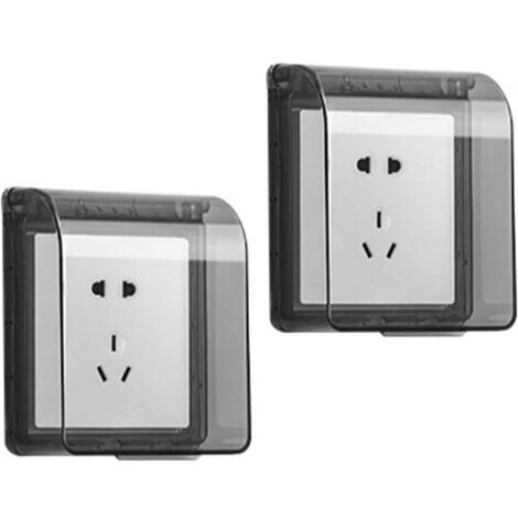 BUNTHAUS Cache Interrupteur Murale, 2Pièces Type 86 Cache Prise Etanche Electrique Murale Autocollant Protection Prise Courant Etanche Couvercle Interrupteur pour Salle de Bain et Cuisine Prise