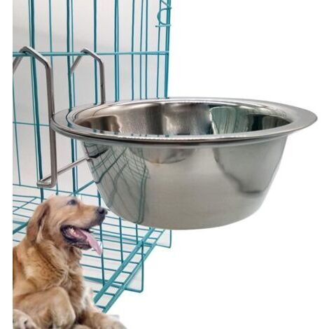 BUNTHAUS Cage pour animaux de compagnie bol en acier inoxydable suspendu bol pour chien mangeoire à suspendre plat pour chien chat Cage Animal bol d'eau avec crochet