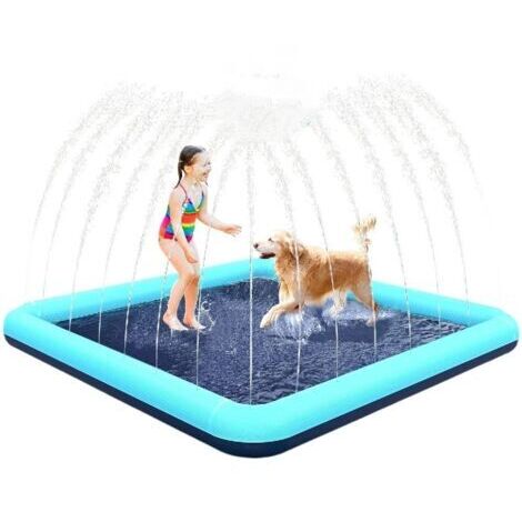 BUNTHAUS (Carré 200 cm) Jouets Aquatiques pour Enfants, Jeux d'extérieur avec Fonction antidérapante, Tapis à Jets d'eau de 200 cm