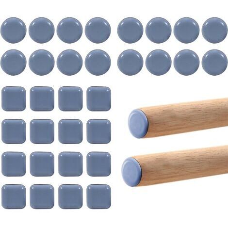 BUNTHAUS Carré et Rond ø 20 mm,32 Pièces Téflon Patins pour Meuble, Adhésif Puissant Patin Meuble, Silencieux et Lisse Patins pour Chaises, Anti Rayures