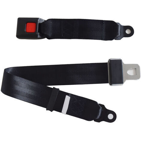 BUNTHAUS Ceinture de sécurité 2 points réglable noireInstallation facileHaute résistance à la tractionUniverselle pour voiturette de golf et autobus scolaire