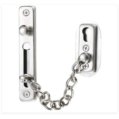 BUNTHAUS Chaîne de sécurité,chaîne de porte en acier inoxydable 304,serrure à chaîne de porte avec vis,utilisée pour les portes et fenêtres intérieures des hôtels familiaux,argent chromé brossé