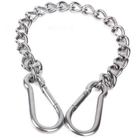 BUNTHAUS Chaîne D'extension en 304 Acier Inoxydable, 60cm Chaise Suspendue à Chaîne, Chaîne de Balançoire, Chaîne avec Deux Mousquetons pour Sac de Frappe, Yoga, Balançoire, Hamacs, Charge Maximale 30