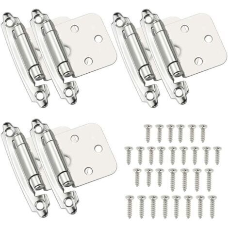 BUNTHAUS Charnières 6 Pcs Charniere Porte Charnière à Fermeture Automatique Matériau en Acier Laminé à Froid Paumelle Ressort avec Amortisseur pour Porte Placard Armoire à Chaussures Bibliothèque Cave