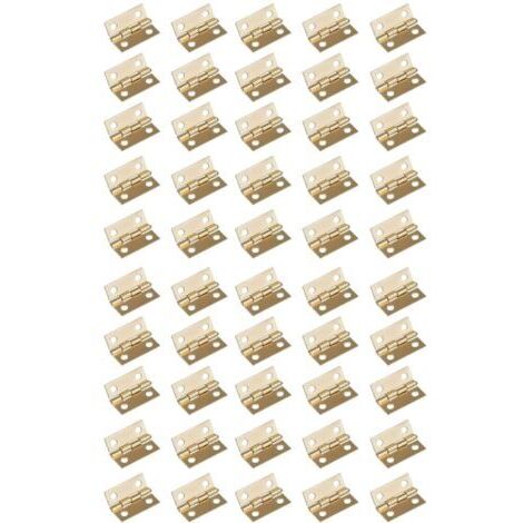 BUNTHAUS Charnières Miniatures 60 Piéce Mini Charnières Rétro Petites Charnières Charnière pour boîte à bijoux avec 240 Vis, 10mm8mm, Doré