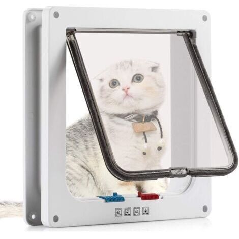 BUNTHAUS Chatière pour Chat avec Magnétique à 4 Voies-Porte pour Animaux de Compagnie avec Tunnel 20 x 19 cm