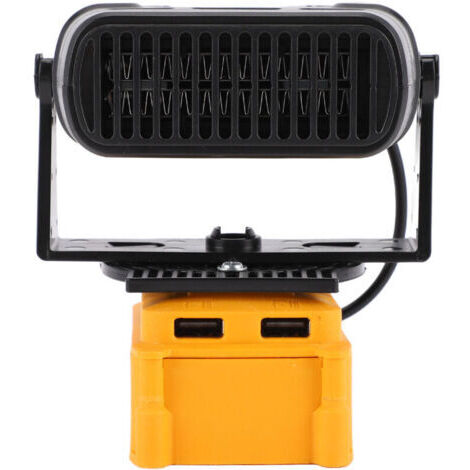 BUNTHAUS Chauffage d'appoint portable compatible avec la batterie Li-ion DCB208 : petit chauffe-plat électrique intelligent à température constante de 200 W, réglable sur 2 niveaux, avec sorties U