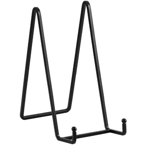 BUNTHAUS Chevalet porte-assiettes – Support décoratif en métal noir – Présentoir pour photos, plaques, livres de cuisine, cartes postales, CD ou œuvres d'art – 20,5 cm