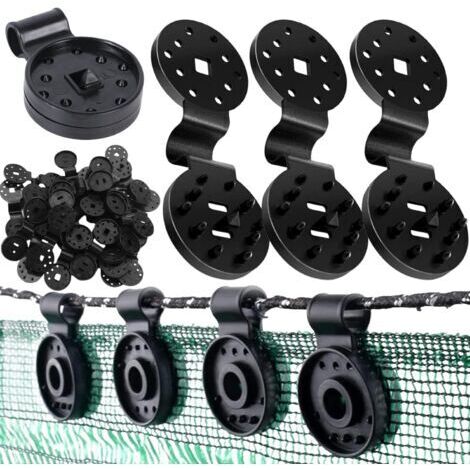 BUNTHAUS Clips de Fixation pour Bache,50 Pieces Clips pour Toile D'ombrage,Clips Fixation Brise Vue,Clips pour Voile d'ombrage,Clip Spécial avec Œillet Clips en Plastique de Tissu d'Ombre pour Toile e
