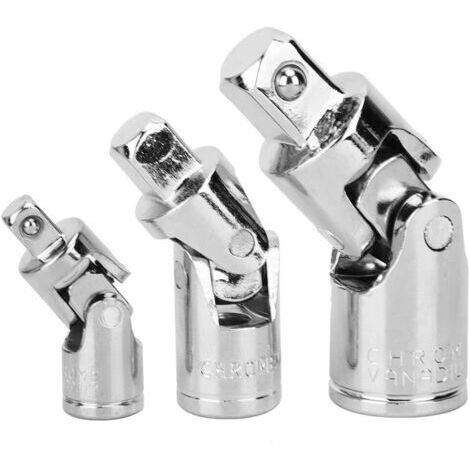 BUNTHAUS Coffret de douilles 3 pièces – Acier hautement poli, adaptateur effiloché pour 1/4 pouce, 3/8 pouce et 1/2 pouce – polyvalent pour les réparations et les modifications