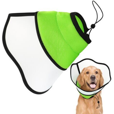 BUNTHAUS Collerette pour Chien, Anti-Morsure Protection Cône Collerettes pour Chien Chat de Chiot, Protecteur de Cône de Cou Réglable pour Chiens Récupération après Chirurgie et Blessures(M)