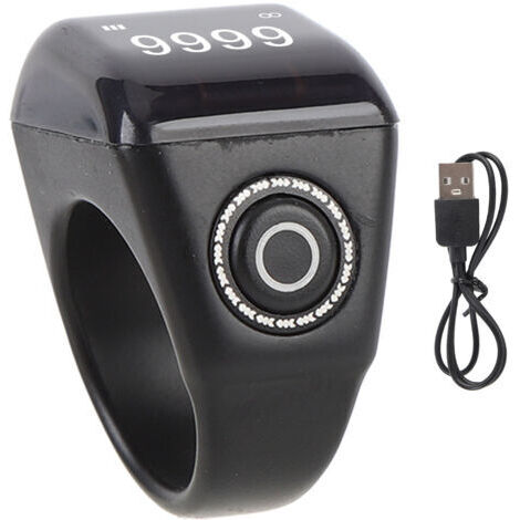 BUNTHAUS Compteur de doigts électronique intelligent IP67, étanche à la pluie, Tasbih numérique rechargeable pour le sport, 22mm/0,87 pouces
