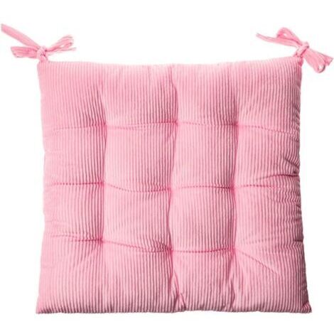 BUNTHAUS Coussin de chaise en velours côtelé avec dentelle Galette de chaise et coussin de chaise-Ensoleillé