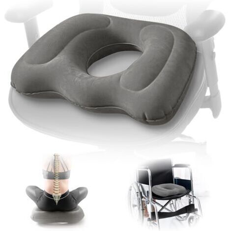 BUNTHAUS Coussin de siège multifonctionnel, coussin gonflable en forme de donut  Coussin pour hémorroïdes pour coccyx, douleurs postopératoires, grossesse, sciatique, escarres  Coussin orthopédique po