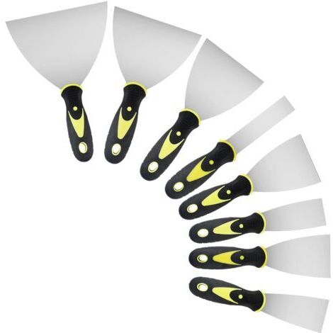 BUNTHAUS Couteau à Enduire, Spatules en Acier Inoxydable, Spatule Bricolage, Spatule Mastic, Spatule a Enduire- 8 Pcs