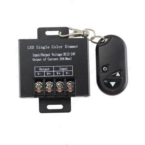 BUNTHAUS DC12V 24V 20A LED SMD Variateur métallique Gradateur Dimmer Sans Fil Télécommande Interrupteur