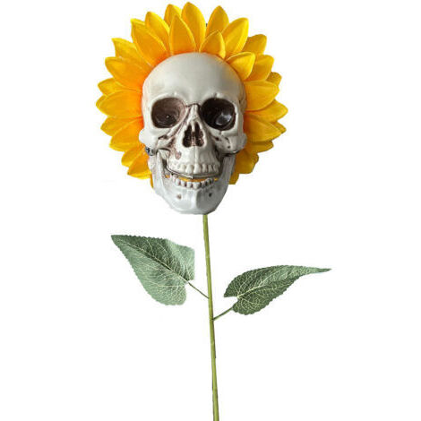 BUNTHAUS Décorations d'Halloween crâne de tournesol ornements de fleurs artificielles de jardin