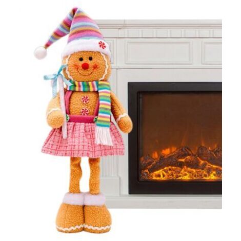 BUNTHAUS Décorations Pain d'Épice,Décorations de Noël en Pain d'Épice  Figurine à Jambes Rétractables Lavable pour Étagères Jardin Bureau Table Salle de Classe Fenêtre