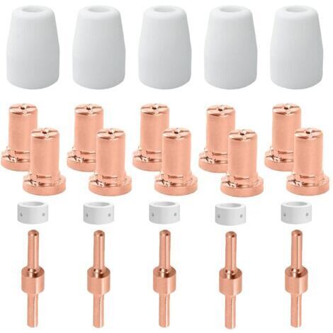 BUNTHAUS Decoupeur Plasma Buse Consommables Parkside Tip Buse Plasma Decoupe Electrode Tip Buse Consommable pour Cut 30 40 50 (25 pièces)