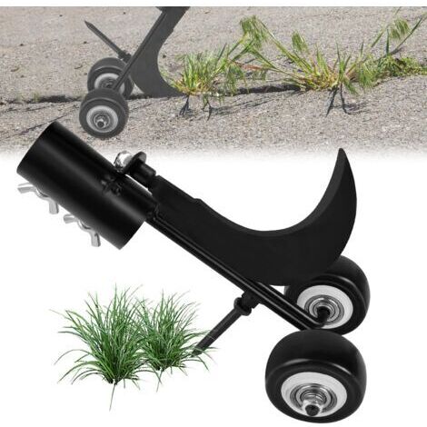 BUNTHAUS Désherbeur manuel 2 en 1 avec roues, outil d'arrachage de mauvaises herbes sur pied pour jardin, terrasse et pelouse