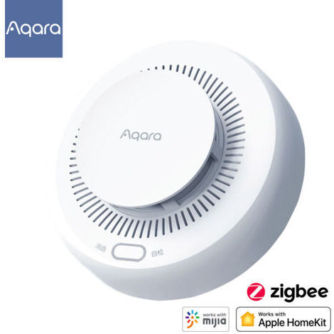 BUNTHAUS Détecteur de Fumée Intelligent Aqara Zigbee, Alarme Incendie avec Surveillance et Alerte Sonore - Contrôle à Distance par APP, Pour Sécurité Maison