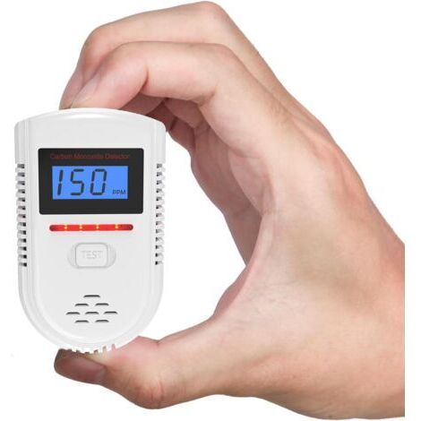 BUNTHAUS DéTecteur De Monoxyde De Carbone, Detecteur Monoxyde Carbone avec éCran LED (Valeur Ppm Toujours Visible) Et Alarme Acousto Optique 85 DB.