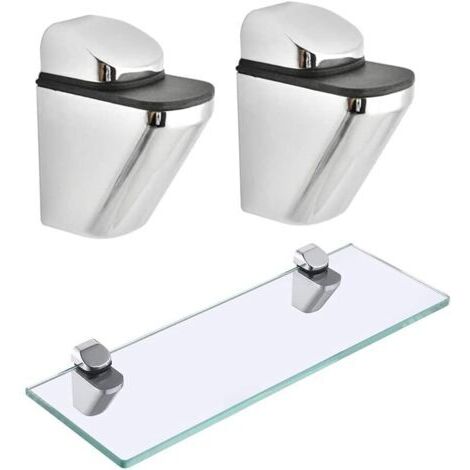 BUNTHAUS (distance d'ajustement 320 mm)Supports d'étagère réglables 2 pièces, adaptés aux pinces à verre carrées pour miroirs d'établi de maison, d'hôtel et de coiffure