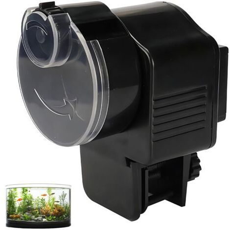 BUNTHAUS Distributeur automatique de nourriture pour poissons : 60 ml, distributeur automatique de nourriture pour poissons, distributeur automatique de nourriture pour poissons pour granulés et bande