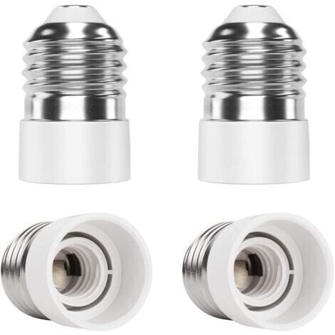 BUNTHAUS E27 vers E14 Adaptateur de douille de 4 pièces Adaptateur Convertisseur de douille de base de lampe de haute qualité pour ampoules LED et ampoules à incandescence et ampoules fluocompactes