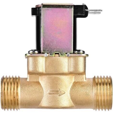 BUNTHAUS Électrovanne électrique en laiton, 1/2 \"électrovanne d'eau normalement fermée DC 24V, électrovanne magnétique électrique pour le contrôle de l'eau