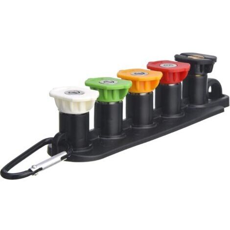 BUNTHAUS Embouts de buse de pulvérisation pour nettoyeur haute pression avec support, raccord rapide de 6,35 mm