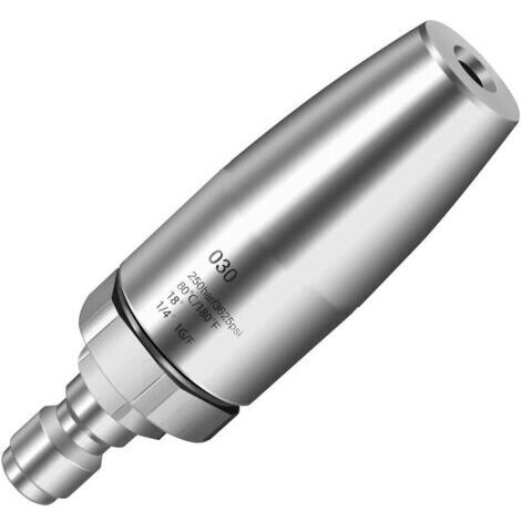 BUNTHAUS Embouts de nettoyeur haute pression en acier inoxydable, buse turbo rotative 3625 PSI, buse de nettoyeur haute pression rotative à 360° avec raccord rapide 1/4\", débit 4,0 GPM, orifice 4,0