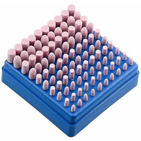 BUNTHAUS Ensemble de 100 pierres de polissage à embouts ronds et coniques pour outils rotatifs Dremel Tige de 3 mm