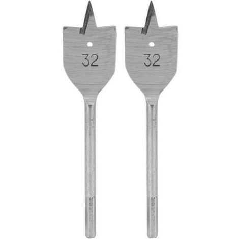 BUNTHAUS Ensemble de 2 forets plats à bois, outil de perçage pour le travail du bois, 32 mm