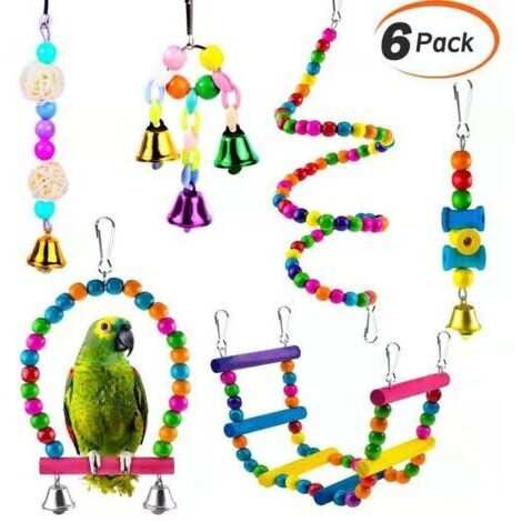 BUNTHAUS Ensemble de jouets pour perroquet  Set Toys Ensemble de 6 jouets pour oiseaux
