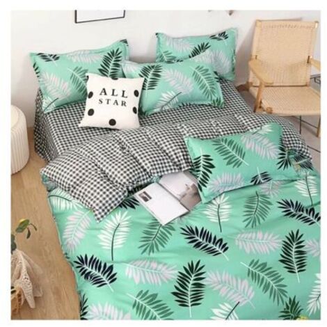 BUNTHAUS Ensemble de literie en coton quatre pièces, drap de lit imprimé sablé housse de couette dortoir 1,8 mètres ensemble quatre pièces (ananas doux