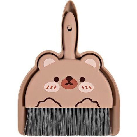 BUNTHAUS Ensemble de Mini Pelle à Poussière Outil de Nettoyage Multifonctionnel, Outils de Nettoyage pour Nettoyage Bureau Brosse de Nettoyage de Balayage de Bureau(Brown)