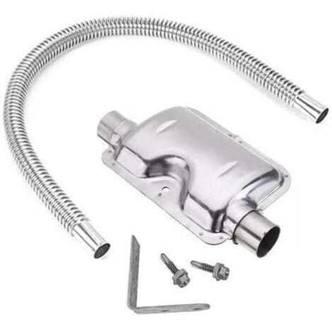 BUNTHAUS Ensemble de silencieux de tuyau d'échappement en acier inoxydable Silencieux de tuyau d'échappement pour chauffage diesel à air de voitures, 120 cm